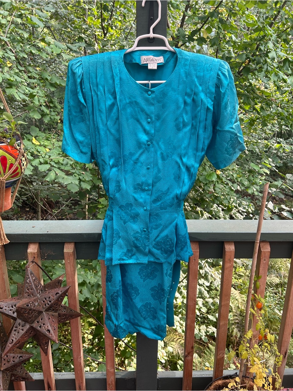 Teal Vintage-Inspired Women's Dress Set